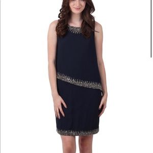 NWT Navy Shift Dress with Silver Embellishment